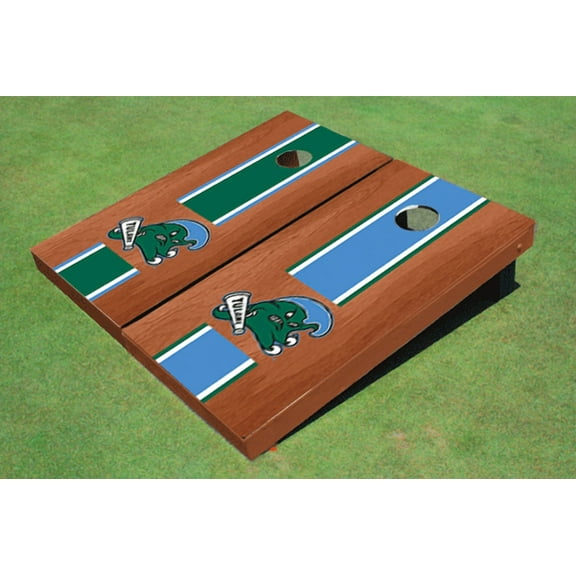 Tulane University Rosewood Alternating Long Stripe Cornhole Boards