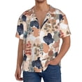 thumbnail image 7 of Lsque Watercolor Plants print Men's Cuban Collar Short Sleeve Shirt Summer Beachwear Casual Button Down Fashionable Vacation Leisure Shirt-X-Large, 7 of 7