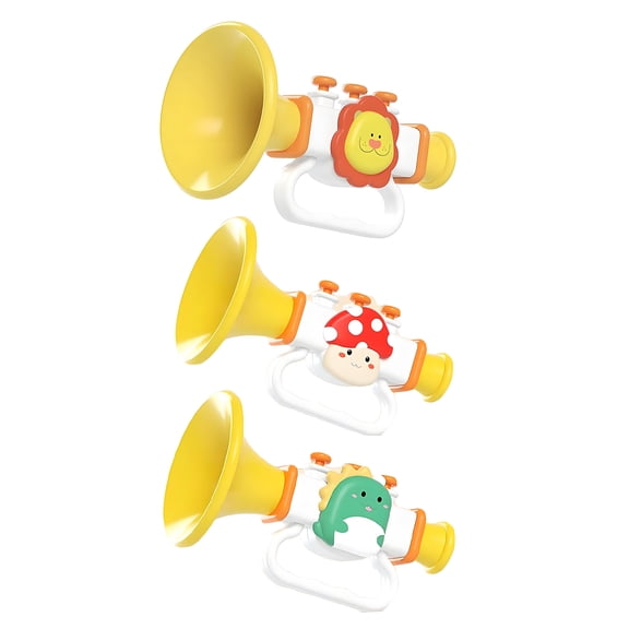 Primegos Baby Trumpet Toy with Lanyard Increasing Lung Capacity Oral Muscles Training Cartoon Animal Blow Horn Toy Toddler Boys Girls Musical Instrument Toy