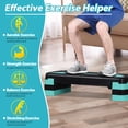thumbnail image 2 of SuperDeal 30" Adjustable Aerobic Stepper Non-Slip Exercise Step Platformfor Boost Cardio & Burn Calories, Fitness Workouts W/4 Risers, Green, 2 of 10