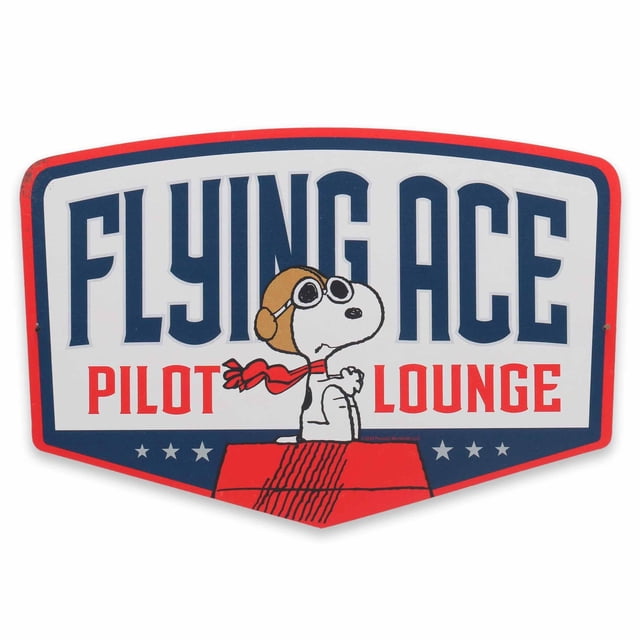 Decoración de pared Open Road Brands Peanuts Snoopy Flying Ace