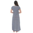thumbnail image 3 of Just Love Womens Stripe Maxi Dress Knit Jersey T-Shirt Dress for Women (Navy White Stripe, X-Large), 3 of 3