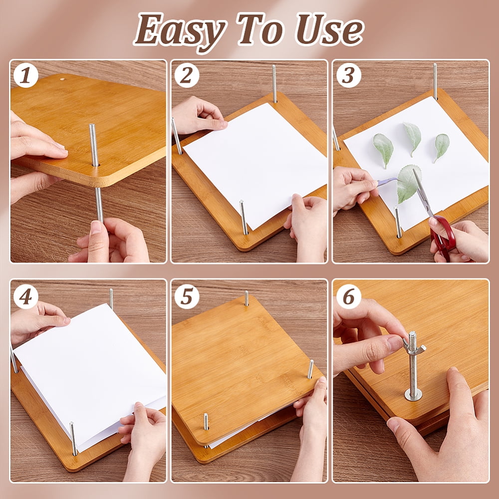 Square Bookbinding Tool with Screw & Nut Wood Book Binding Machine Peru 250x250x9mm DIY