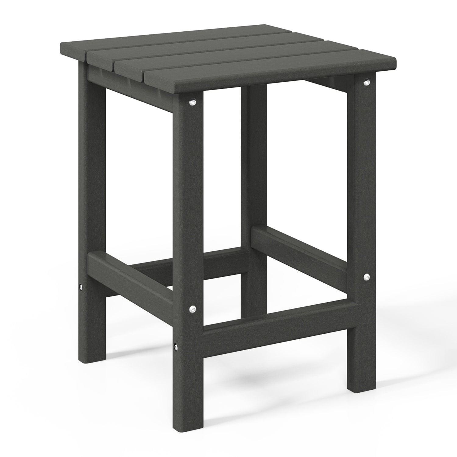 WestinTrends Outdoor Side Table, All Weather Poly Lumber Adirondack Small Patio Table Square End Table for Pool Balcony Deck Porch Lawn Backyard, Gray