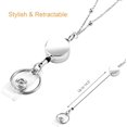 thumbnail image 3 of SURJDE Rétractable Badge Bobine Longe avec Porte-Carte d'Identité pour les Femmes, Collier en Acier Inoxydable Lanière de Mode avec Porte-Badge Nom Résistant à l'Eau, Argent, 3 of 7