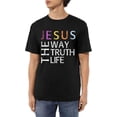 thumbnail image 1 of Jesus is The Way The Truth and The Life Men's Cotton T-Shirts Casual Crew Neck Tshirts Short Sleeve Tee Shirts,, 1 of 6
