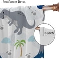 thumbnail image 6 of Kids Dinosaur Curtains Cartoon Dino Cute Animal Art Printed Curtain with Rod Pocket for Baby Boys Bedroom Nursery Children Home Decor Drapes Window Treatments 2 Panels Set 42x63in, 6 of 6