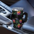 thumbnail image 5 of 40oz Tumbler,Neon Halloween Pumpkins Pattern Insulated Tumblers with Removable Handle,Stainless Steel Double Vacuum Coffee Tumbler Cup with Straw for Home,Office,Travel,Party, 5 of 5
