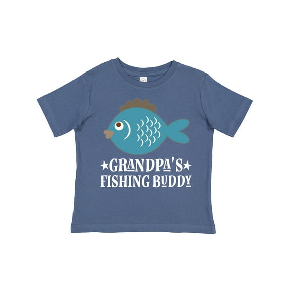Inktastic Grandpa's Fishing Buddy Little Fisher Boys or Girls Toddler T-Shirt