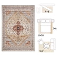 thumbnail image 4 of SIXHOME 2'x6' Runner Rug for Hallway Vintage Bohemian Soft Kitchen Rug Neutral Washable Non-Slip Low Pile Carpet for Entryway Bedroom Kitchen Laundry Room Indoor Floor Runner for Home Decor Red, 4 of 6