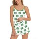 thumbnail image 1 of Pajama de mujer conjuntos de pantalones cortos impresos cuello Sling Top, suelta ropa de dormir casual con cinturas apretadas para el hogar, 1 of 4
