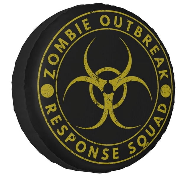 Logo de l'Équipe de Réponse aux Éruptions de Zombies Roue de Rechange pour Mitsubishi Pajero 4WD RV Protecteur de Pneu 14 Pouces 15 Pouces 16 Pouces 17"h
