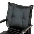 thumbnail image 6 of 14 Karat Home Swivel Office Task Chair with Tufted Back and Arms, Modern Vegan Leather Height-Adjustable Office Room Furniture, Black, 6 of 10