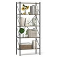 thumbnail image 1 of Costway 1 PCS 5-Tier Bookshelf, Industrial Tall Bookcase with Open Storage Shelves & Metal Frame Oak, 1 of 9