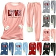 thumbnail image 1 of Sentmoon Pyjama à Boutons pour Femmes Hauts pour Femmes et Pantalons à Jambes Larges pour Femmes Col Ras du Cou Tenue de Détente pour Femmes Manches Longues avec Imprimé Pyjama pour Femmes d'Hiver pour Photos de Famille Assorties, 1 of 6