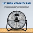thumbnail image 4 of Simple Deluxe 18 Inch 3-Speed High Velocity Heavy Duty Metal Industrial Floor Fans, Black, 4 of 15