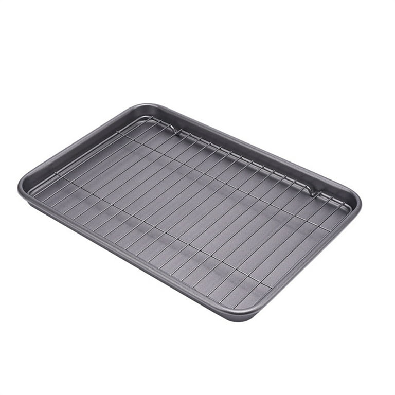 Baking Tray with Rack Set of 2, Stainless Steel Baking Sheet Pan with  Cooling Rack, Non Toxic & Healthy, Easy Clean & Dishwasher Safe - 2 Pack 