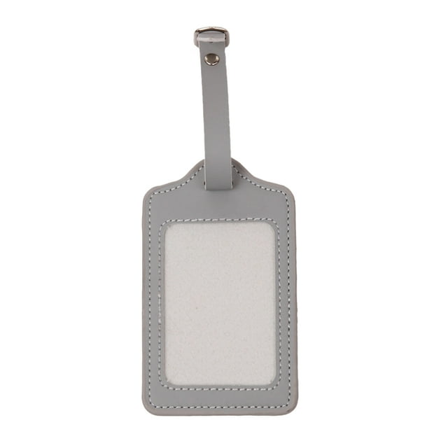 Minnieouse Etiqueta de equipaje de cuero PU, soporte de viaje, embarque de equipaje, etiqueta de identificación portátil antipérdida, Viajes, Equipaje y Accesorios Varios Gris