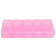 Bead Containers 10 Compartments Durable Wear Resistant Portable Transparent Multifunctional Plastic Jewelry OrganizerPink