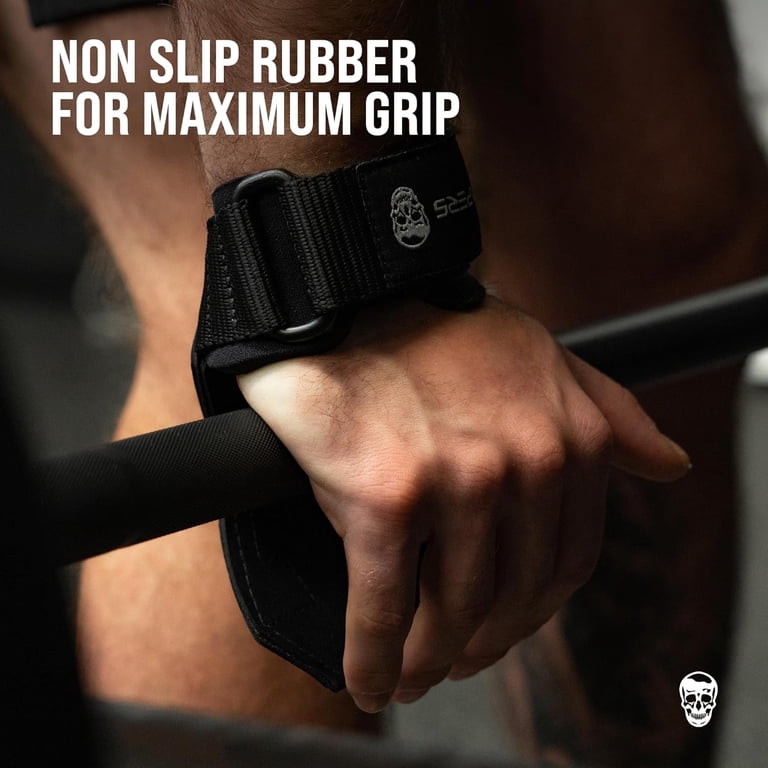 Gymreapers Weight Lifting Grips, Pair, Medium, Black photo 3