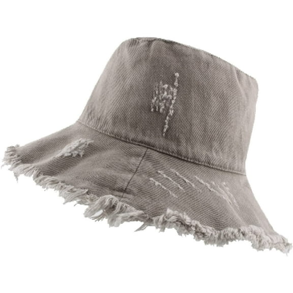 CoCopeaunts Women's Bucket Hat Summer Simple Casual Vintage Frayed Brim Bucket Cap Foldable Comfort Fisherman Hat for Men