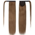 thumbnail image 2 of SEGO Clip in Hair Extensions Human Hair 100% Remy Human Hair Wrap Around Ponytail Extension Thick Long Straight Hairpiece with Comb Magic Paste Pony Tail, 2 of 7