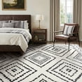 thumbnail image 2 of KoshiMe 9'x12' Area Rugs for Living Room, Machine Washable Rugs Non-Slip, Low Pile Soft Print Pattern Western Rug for Bedroom, Dining Room, Office, Black White, 2 of 9