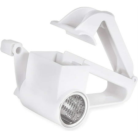 

Rotary Cheese Graters Manual Handheld Cheese Cutter with Stainless Steel Drum Hand Crank Kitchen Tool for Grating Hard Cheese Chocolate Nuts and More (White)
