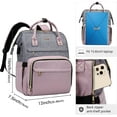 thumbnail image 7 of Lovevook Laptop Bag 15.6",Women Work Computer Bag Teacher Nurse Backpack Purse with USB,Waterproof Travel Backpack College Bookbag(Grey-Light Purple), 7 of 7