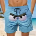 thumbnail image 2 of Casual Shorts For Everyday Leisure With Distinctive Face Print Design Lightweight Comfort Ideal For Spring Summer Outdoor Streetwear, 2 of 5