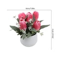 thumbnail image 3 of Artificial Miniature Potted Plants Ornament Tulips Artificial Flower Bonsai For Indoor Decor Desktop Artificial Green Plants, 3 of 6