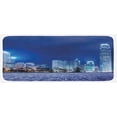 thumbnail image 1 of Urban Kitchen Mat, Hong Kong Skyline Night Architectural Cityscape Skyscrapers Modern Photo, Plush Decorative Kitchen Mat with Non Slip Backing, 47" X 19", Purplegrey Royal Blue, by Ambesonne, 1 of 1
