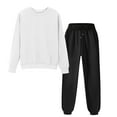 thumbnail image 4 of asjyhkr Womens Athletic Sets Crewneck Sweatshirts and Sweatpants Tracksuits Casual Workout Running Outfits, 4 of 5