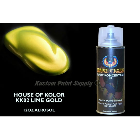 Lime Gold Kandy KK02 House of Kolor 12oz Aerosol Can Gold Candy Kosmic Kolor