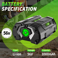 thumbnail image 2 of 2 Pack 8Ah Replacement for EGO 56 Volt MAX Battery Compatible with EGO 56V Battery Fits for EGO Battery BA2800 BA4200T BA4200 BA1400 Power+ Tools Safe, 2 of 7