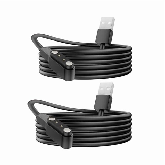 xixishop Compatible with AMAZTIM M3E Smart Watch Charger, Magnetic Replacement Charging Cable Compatible for AMAZTIM M3E Smart Watch (Black+Black)