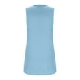 thumbnail image 4 of Lindreshi Tank Tops for Women Clearance Women's Fashion Solid Color V-neck Comfortable Loose T-shirt Sleeveless Blouse Casual Tops, 4 of 5