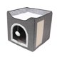 thumbnail image 1 of Cama escondida para gatos, cueva, accesorios para mascotas, cojín extraíble, condominio en forma de cubo, cueva grande para gatitos grandes, mascota, Gris, 1 of 10