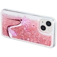 thumbnail image 4 of Case for iPhone 13 Mini, iPhone 13 Mini Case Cute Pink Glitter Luxury Sparkle Liquid for Girls Women Quicksand Clear Soft TPU Protective Phone Case for iPhone 13 Mini Pink High Heel, 4 of 10