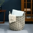 thumbnail image 5 of Round Resin Woven Wicker Storage Basket with Handles, 5 of 7