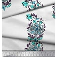 thumbnail image 3 of Soimoi Modal Satin Fabric Leaves & Floral Block Print Fabric by The Yard 42 Inch Wide, 3 of 3