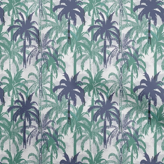 oneOone Velvet Dusty Teal Green Fabric Tropical Palm Tree Dress Material Fabric Print Fabric By The Yard 58 Inch Wide