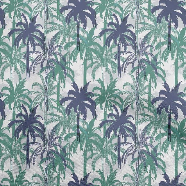 oneOone Rayon Dusty Teal Green Fabric Tropical Palm Tree Sewing Craft Projects Fabric Prints By Yard 56 Inch Wide