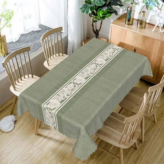 French Vintage Floral Rectangular Tablecloth,Waterproof Oilproof Table Cover for Kitchen Dining Room Picnic Decor,70x52 Inch