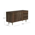 thumbnail image 4 of Powell Delwin Mid-Century Modern 3-Drawer 2-Door Wood Indoor Console Table, Dark Brown, 4 of 6