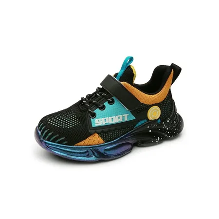

GEDER-SA Boys Casual Stitching Knit Sneakers Mesh Breathable Chunky Shoes For Autumn And Spring