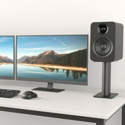Kanto SP9 9 Universal Desktop Speaker Stands with Rotating Top Plates and Cable Management - Pair (Black)