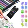 thumbnail image 4 of Metallic Non Toxic Colored Pencils, 12Pcs Professional Coloring Pencils for Adult, Drawing Pencil Set Art Supplies for Artists Beginners Sketching and Shading,Drawing Color Pencil(Black,8x3.5"), 4 of 7
