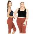 thumbnail image 2 of Stretch Is Comfort Women's Polyester Plus Size Knee Length Leggings Rust 3X, 2 of 6