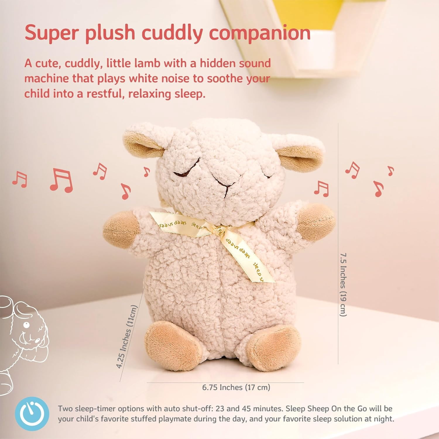 Cloud B - Sleep Sheep on The Go Sound Soother & Plush Toy in Beige